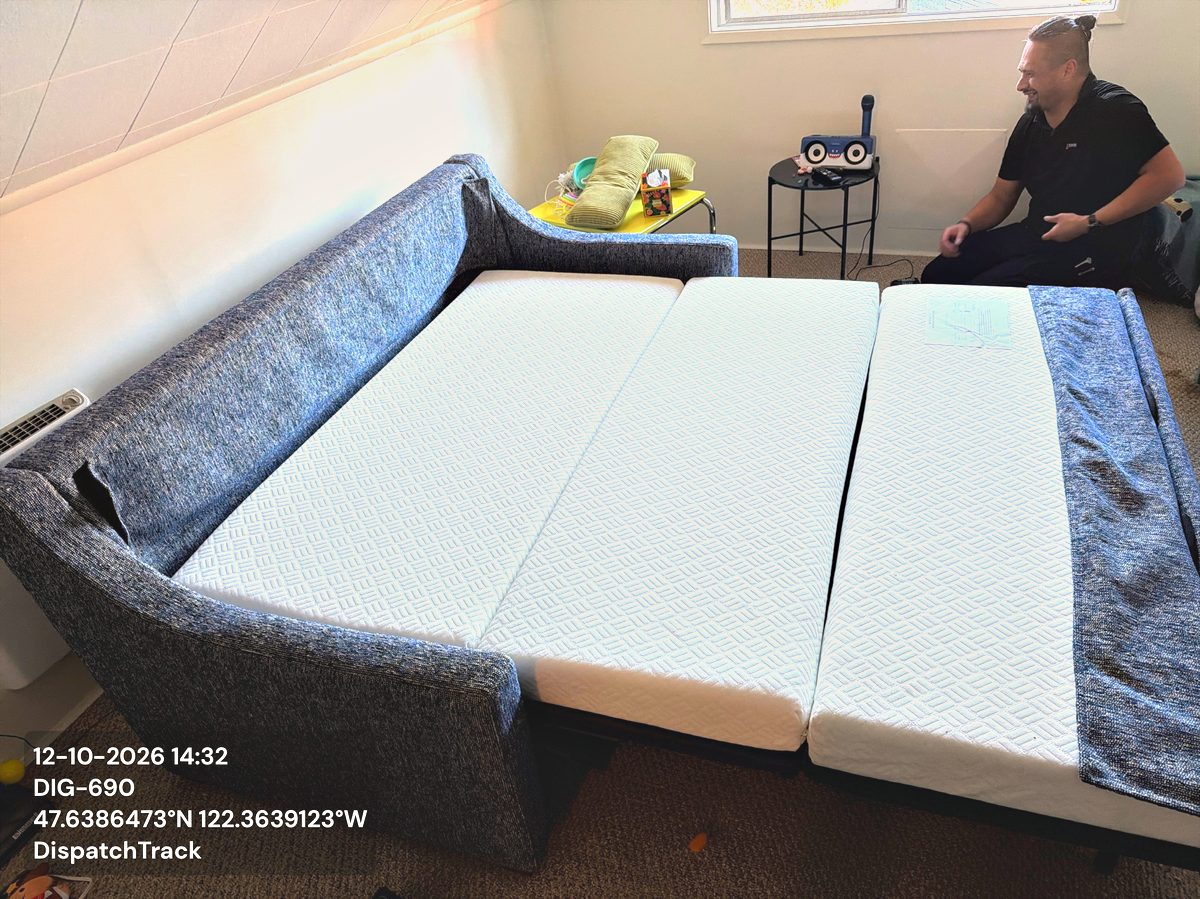 Furniture delivered by Stride Logistics for Lauren in Seattle