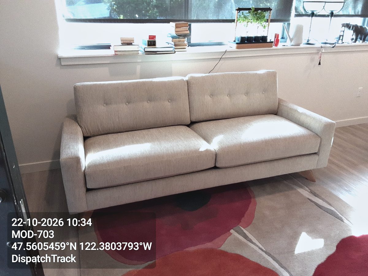 Furniture delivered by Stride Logistics for Jennifer in Seattle
